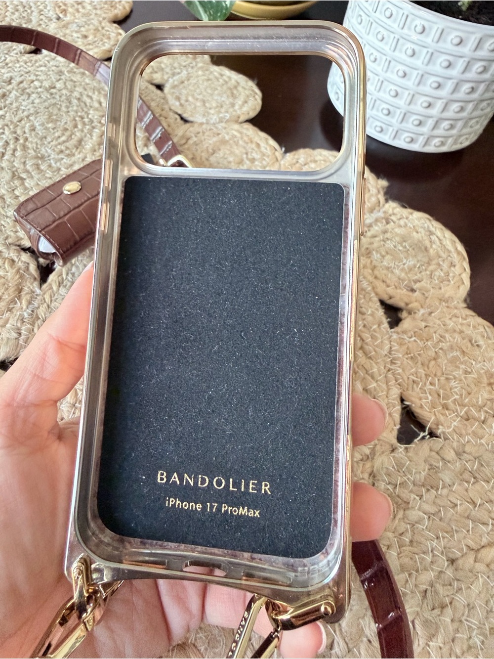 Bandolier Phone Case 17 Pro Max Brown Croc - Picture 2 of 9